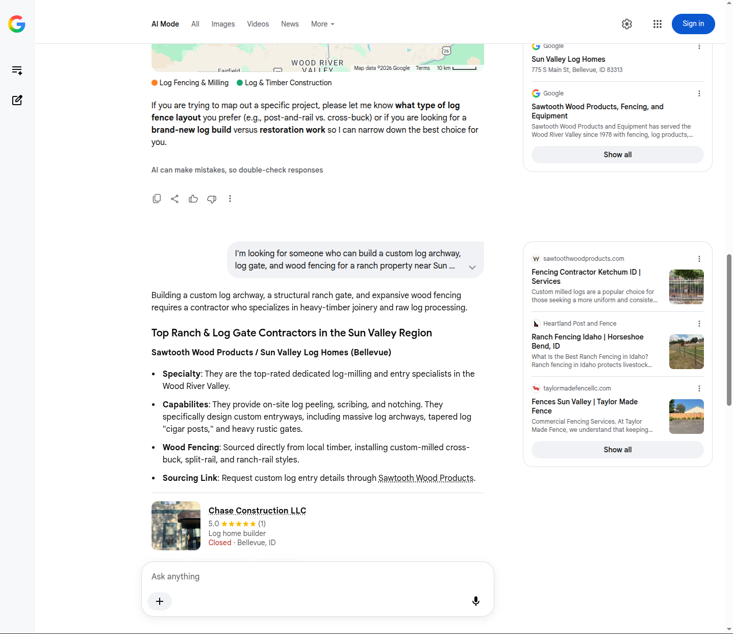 Google AI Mode Q2 screenshot 1